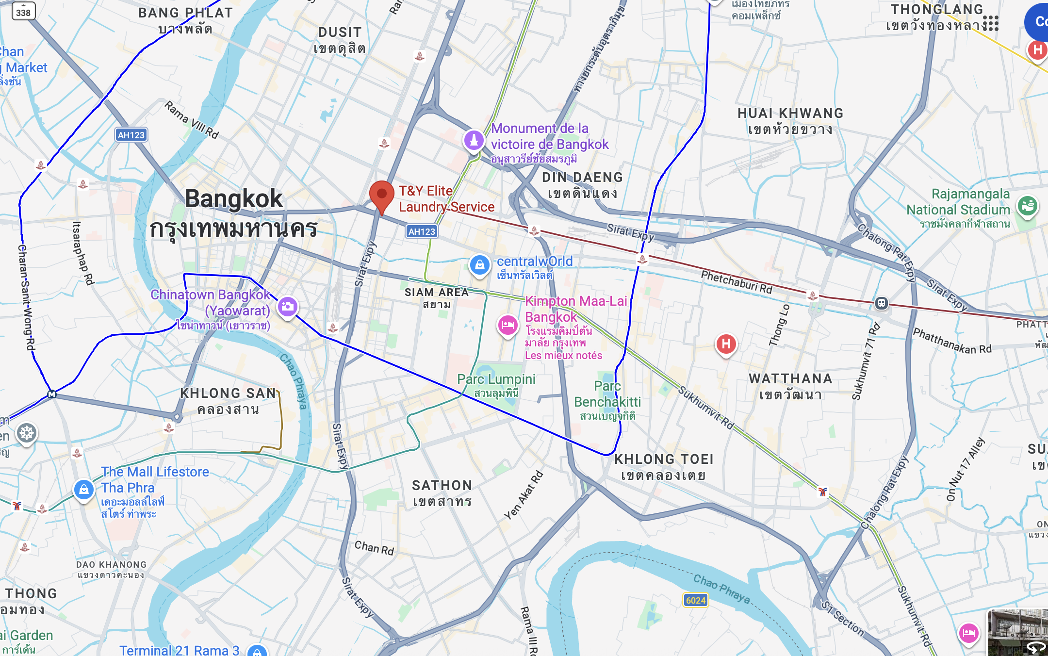 Map location of T&Y Elite Mobility in Bangkok